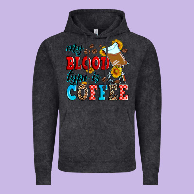 My Blood Type Is Coffee Vintage Hoodie Designed By Zillion Design Studio