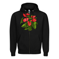 Black anthurium Zipper Hoodie - LillyAllenDesigns