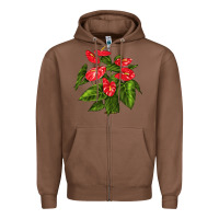 Chestnut anthurium Zipper Hoodie - LillyAllenDesigns