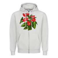 Dove Grey anthurium Zipper Hoodie - LillyAllenDesigns