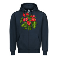Navy anthurium Zipper Hoodie - LillyAllenDesigns