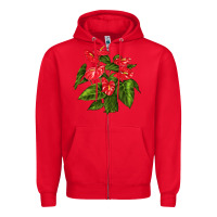 Red anthurium Zipper Hoodie - LillyAllenDesigns