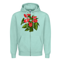 Seafoam anthurium Zipper Hoodie - LillyAllenDesigns
