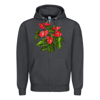 Smoke anthurium Zipper Hoodie - LillyAllenDesigns