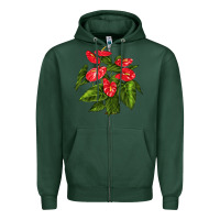 Sports Green anthurium Zipper Hoodie - LillyAllenDesigns