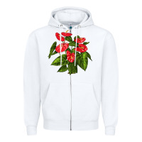 White anthurium Zipper Hoodie - LillyAllenDesigns