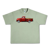 Oil Green western red truck right side view Urban Heavy Tee - FaDigitalArtStudio