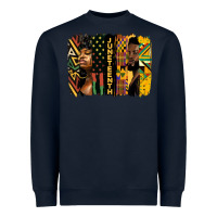 Navy juneteenth brush stroke Heavyweight Sweatshirt - HRA Design Shop
