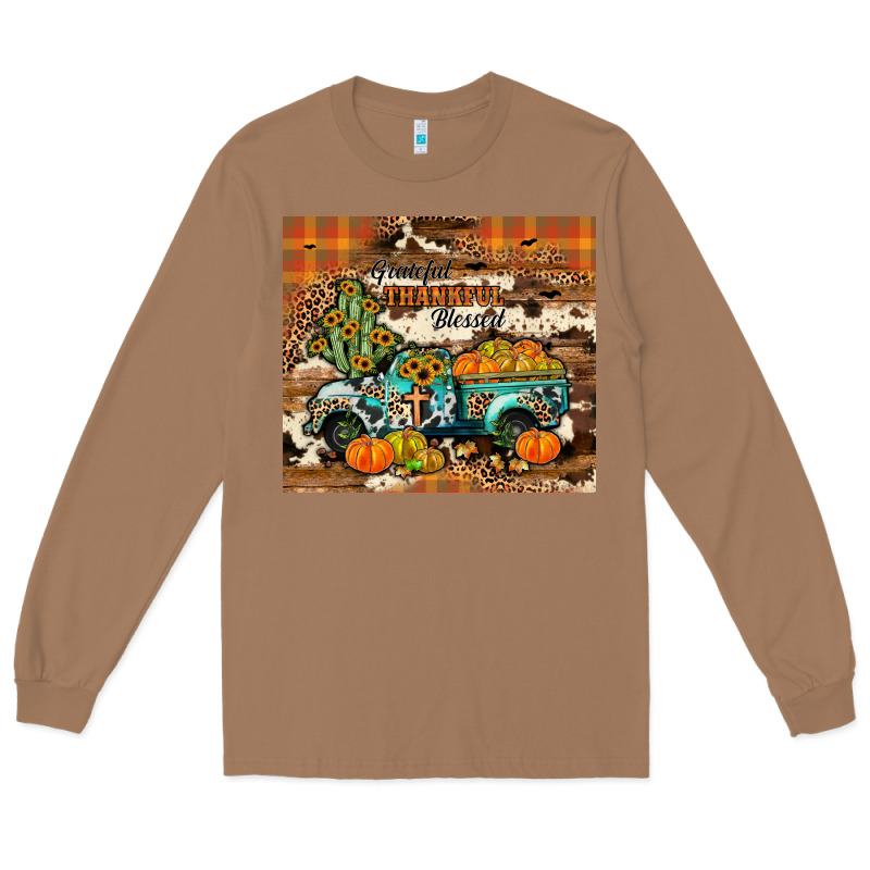 Grateful Thankful Blessed Long Sleeve Tee by JahusDesignShop | Teevron