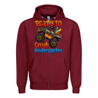 Burgundy ready to crush kindergarten Zipper Hoodie - Jasminsmagicworld