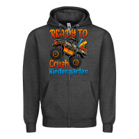 Charcoal Heather ready to crush kindergarten Zipper Hoodie - Jasminsmagicworld