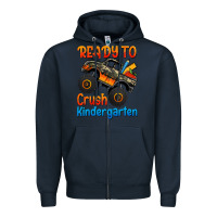 Navy ready to crush kindergarten Zipper Hoodie - Jasminsmagicworld