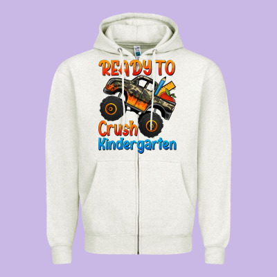 Ready To Crush Kindergarten Zipper Hoodie Designed By Jasminsmagicworld