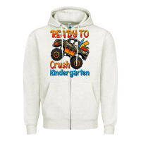 Oatmeal Heather ready to crush kindergarten Zipper Hoodie - Jasminsmagicworld