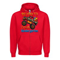Red ready to crush kindergarten Zipper Hoodie - Jasminsmagicworld