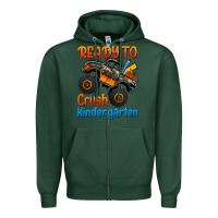 Sports Green ready to crush kindergarten Zipper Hoodie - Jasminsmagicworld