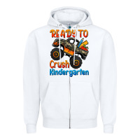 White ready to crush kindergarten Zipper Hoodie - Jasminsmagicworld