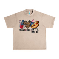 French Oak peace love let's get it Urban Heavy Tee - CowhideDigitalArt