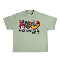 Oil Green peace love let's get it Urban Heavy Tee - CowhideDigitalArt