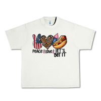 Pistachio peace love let's get it Urban Heavy Tee - CowhideDigitalArt