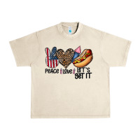 Sandshell peace love let's get it Urban Heavy Tee - CowhideDigitalArt