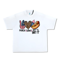 White peace love let's get it Urban Heavy Tee - CowhideDigitalArt