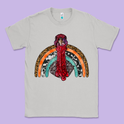 Thanksgiving Turkey Rainbow Classic Tee Designed By Ranaportraitstore