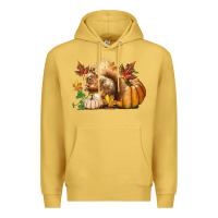 Antique Gold Fall Squirrel Premium Hoodie - LillyAllenDesigns