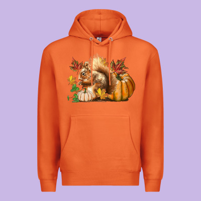 Fall Squirrel Premium Hoodie Designed By Lillyallendesigns