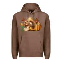 Chestnut Fall Squirrel Premium Hoodie - LillyAllenDesigns