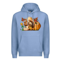 Colony Blue Fall Squirrel Premium Hoodie - LillyAllenDesigns