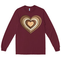 Burgundy melanin heart Long Sleeve Tee - AdoDesignShop