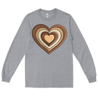 Heather Grey melanin heart Long Sleeve Tee - AdoDesignShop