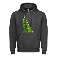 Charcoal Heather Snake Plant Zipper Hoodie - LillyAllenDesigns