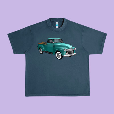 Western Truck 34 View Urban Heavy Tee Designed By Fadigitalartstudio