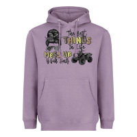 Lavender the best things in life mess up your hair Heavyweight Hoodie - MaliasSmallBusiness