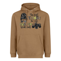 Toasted Coconut the best things in life mess up your hair Heavyweight Hoodie - MaliasSmallBusiness