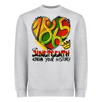 Heather Grey juneteenth 1865 graffiti Heavyweight Sweatshirt - HRA Design Shop