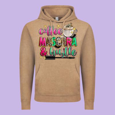 Coffee Mascara And Hustle Vintage Hoodie Designed By Zillion Design Studio
