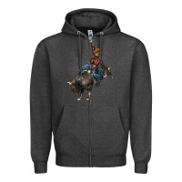 Charcoal Heather western rodeo bullfighter Zipper Hoodie - BarkalooDesign