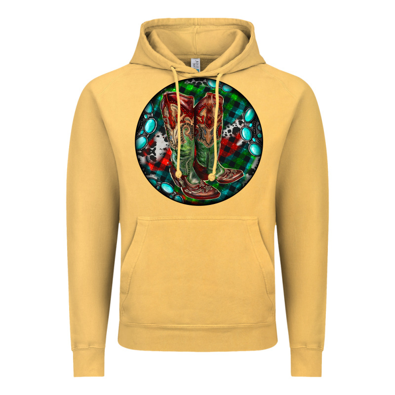 Christmas Cowboy Boots Vintage Hoodie by RanaPortraitStore | Teevron