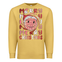 Antique Gold merry christmas smiling face Premium Sweatshirt - MaliasSmallBusiness