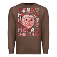Chestnut merry christmas smiling face Premium Sweatshirt - MaliasSmallBusiness