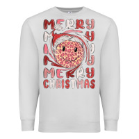 Dove Grey merry christmas smiling face Premium Sweatshirt - MaliasSmallBusiness