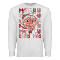 Oatmeal Heather merry christmas smiling face Premium Sweatshirt - MaliasSmallBusiness
