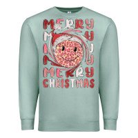 Seafoam merry christmas smiling face Premium Sweatshirt - MaliasSmallBusiness