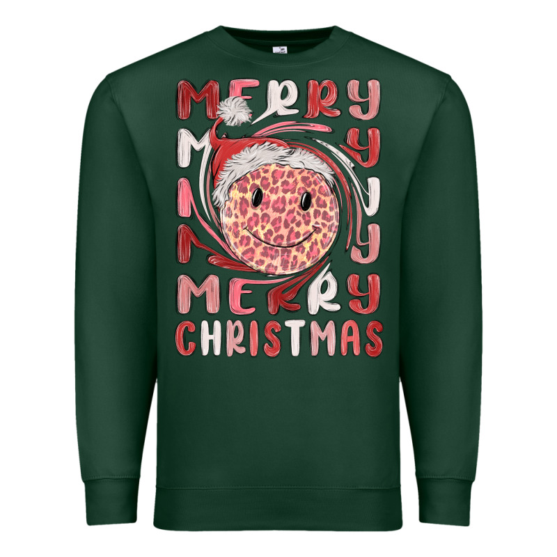 Merry Christmas Smiling Face Premium Sweatshirt by MaliasSmallBusiness | Teevron