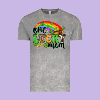 One Lucky Mom St. Patricks Day Vintage Tee Designed By Neo Western