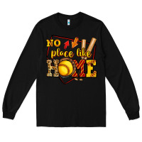 Black no place like home softball Long Sleeve Tee - Jasminsmagicworld