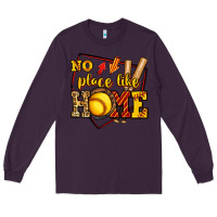 Plum no place like home softball Long Sleeve Tee - Jasminsmagicworld